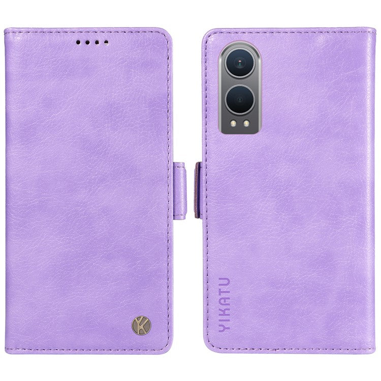 YIKATU YK-007 For OnePlus Nord CE4 Lite 5G / Oppo K12x 5G (China) Wallet Case Litchi Grain Leather Phone Protective Cover - Purple