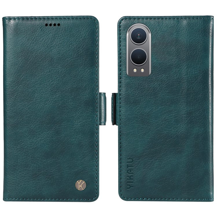 YIKATU YK-007 For OnePlus Nord CE4 Lite 5G / Oppo K12x 5G (China) Wallet Case Litchi Grain Leather Phone Protective Cover - Blue