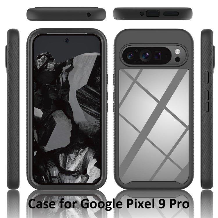 For Google Pixel 9 Pro XL Case Anti-Drop 2-in-1 PC+TPU Phone Cover - Black