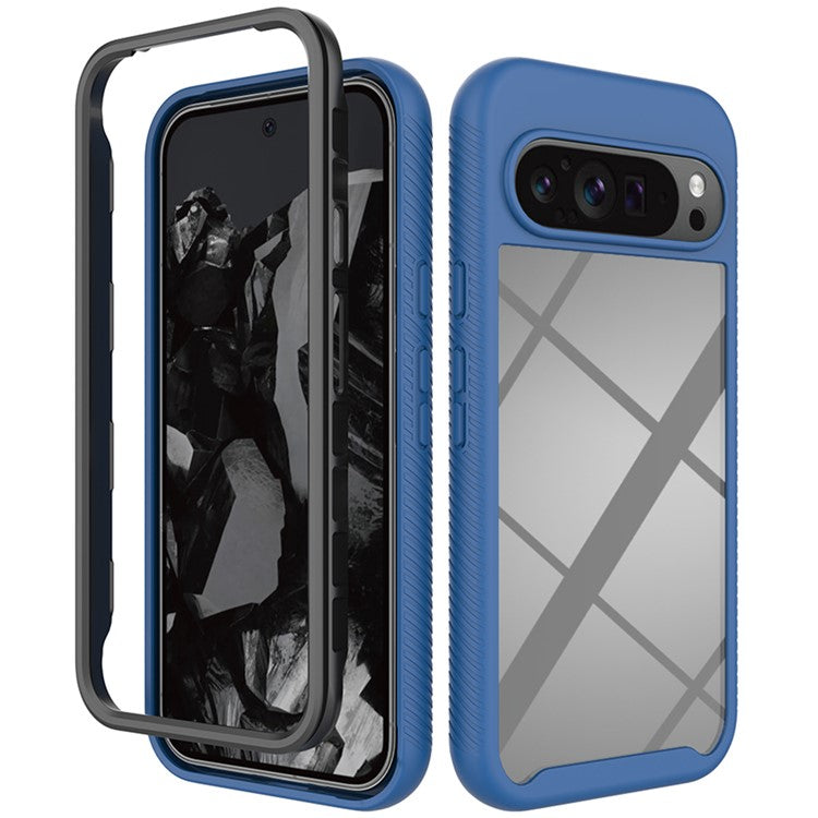 For Google Pixel 9 Pro XL Case Anti-Drop 2-in-1 PC+TPU Phone Cover - Dark Blue