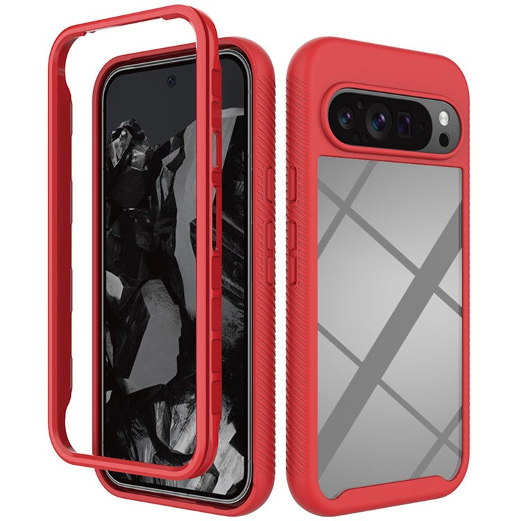 For Google Pixel 9 Pro XL Case Anti-Drop 2-in-1 PC+TPU Phone Cover - Red