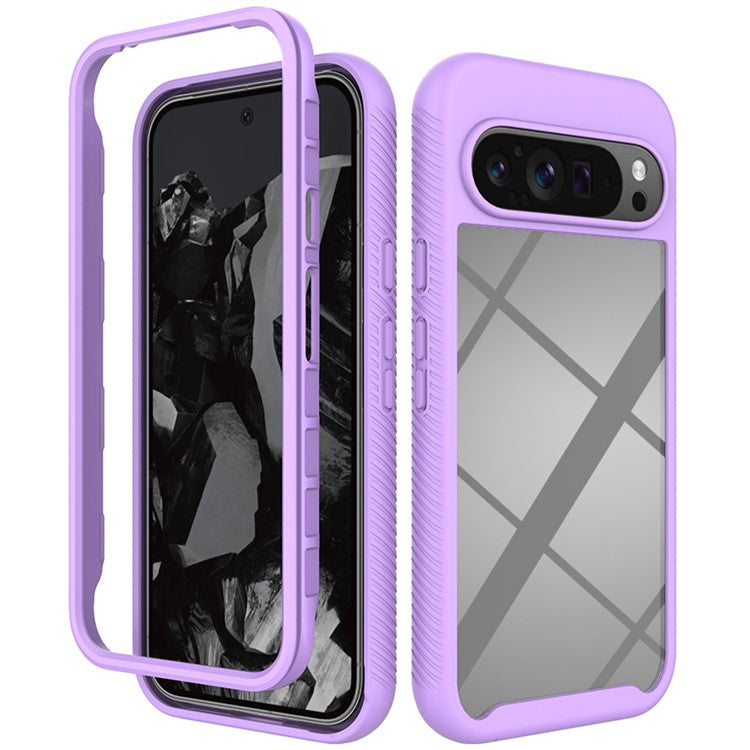 For Google Pixel 9 Pro XL Case Anti-Drop 2-in-1 PC+TPU Phone Cover - Purple