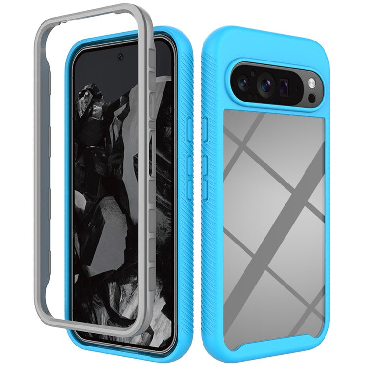 For Google Pixel 9 Pro XL Case Anti-Drop 2-in-1 PC+TPU Phone Cover - Baby Blue