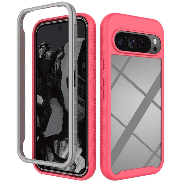 For Google Pixel 9 Pro XL Case Anti-Drop 2-in-1 PC+TPU Phone Cover - Pink