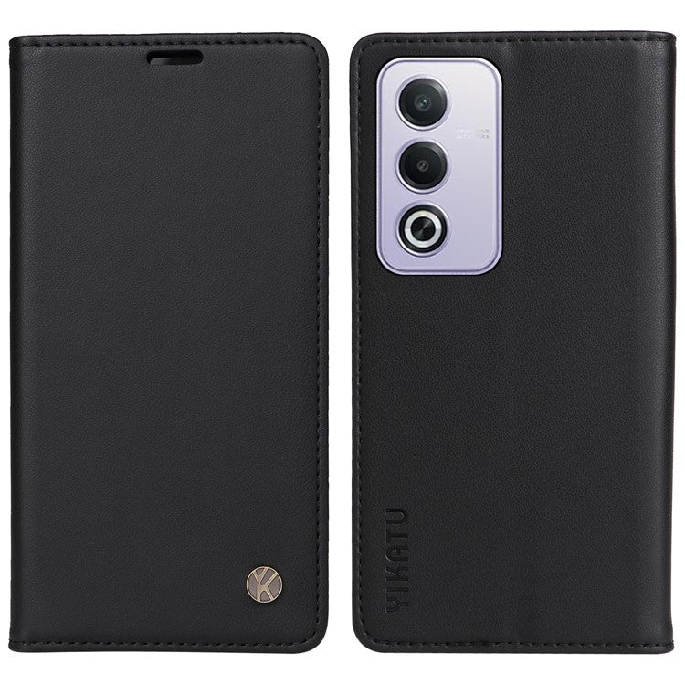 YIKATU YK-001 For Oppo A3 Pro (Global) 5G  /  A3 Pro (India) 5G Case Stand Leather Phone Cover Strong Magnetic Closure - Black