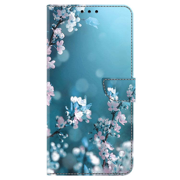 For Google Pixel 8a Case 3D Pattern PU Leather Wallet Phone Cover with Stand - Plum Blossoms