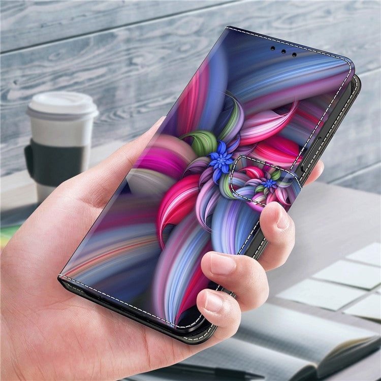 For Google Pixel 8a Case 3D Pattern PU Leather Wallet Phone Cover with Stand - Colorful Flowers