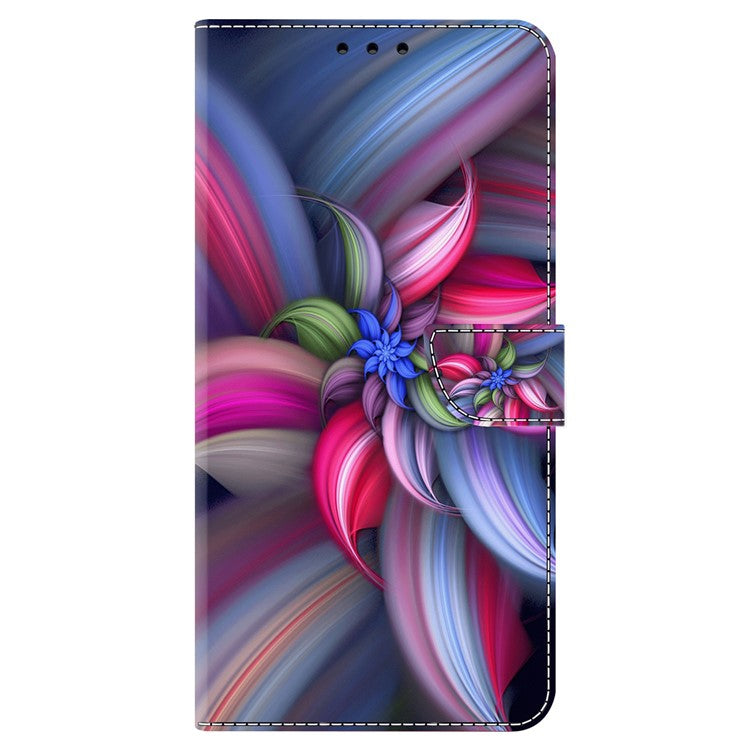 For Google Pixel 8a Case 3D Pattern PU Leather Wallet Phone Cover with Stand - Colorful Flowers