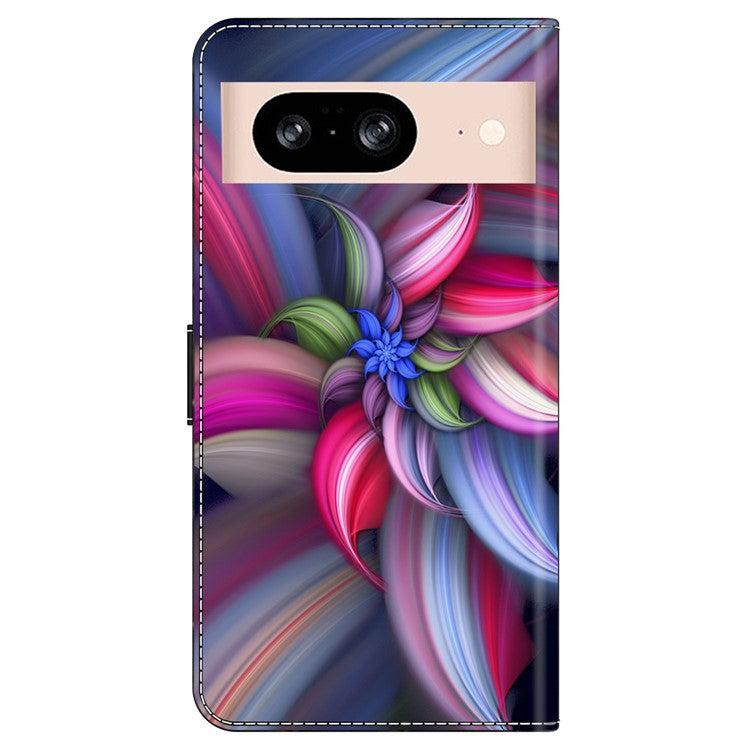 For Google Pixel 8a Case 3D Pattern PU Leather Wallet Phone Cover with Stand - Colorful Flowers