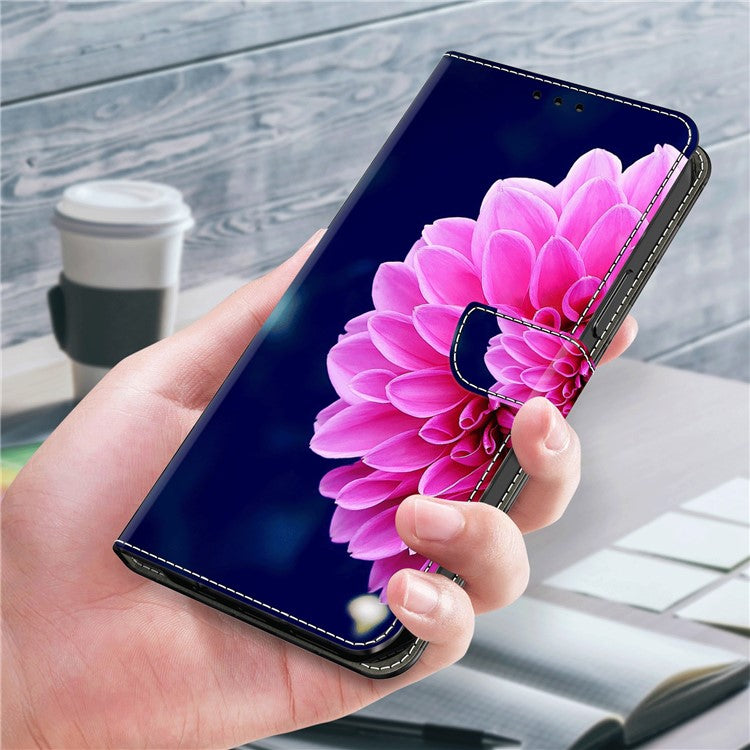 For Google Pixel 8a Case 3D Pattern PU Leather Wallet Phone Cover with Stand - Pink Flowers