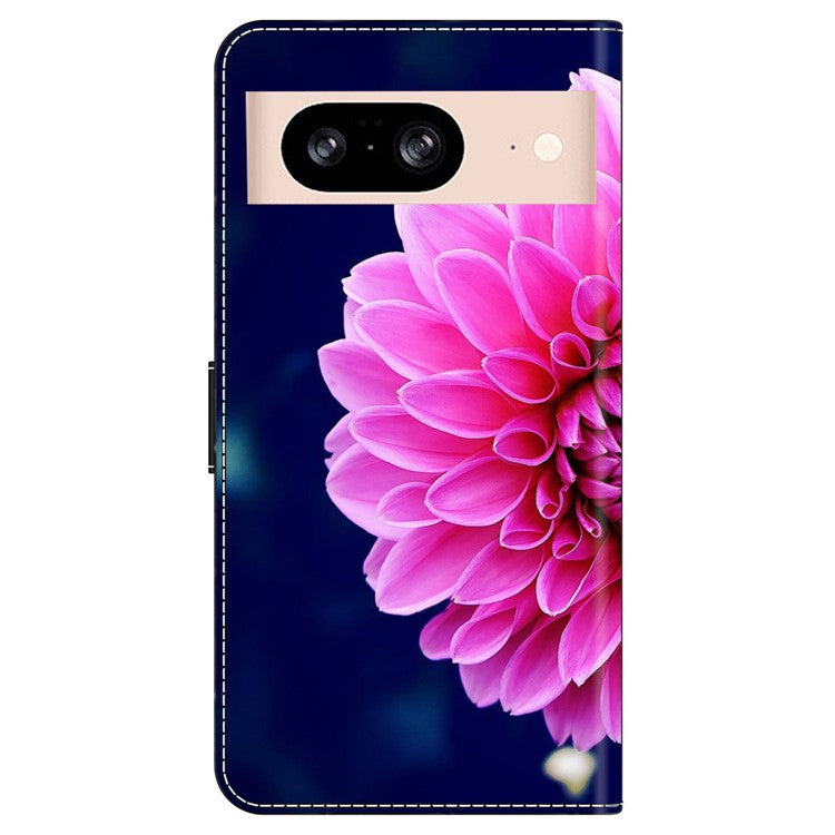 For Google Pixel 8a Case 3D Pattern PU Leather Wallet Phone Cover with Stand - Pink Flowers