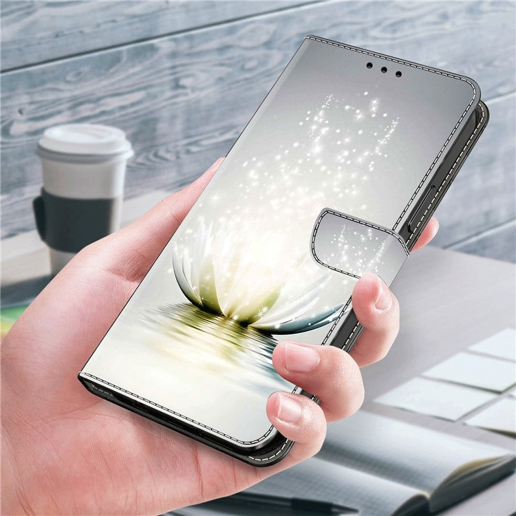 For Google Pixel 8a Case 3D Pattern PU Leather Wallet Phone Cover with Stand - Lotus