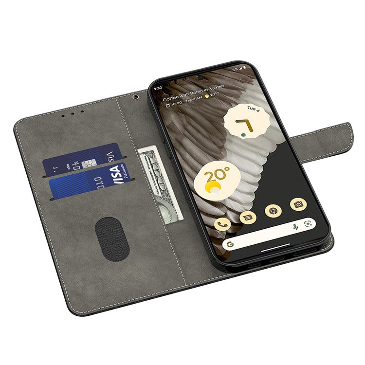 For Google Pixel 8a Case 3D Pattern PU Leather Wallet Phone Cover with Stand - Two Feathers