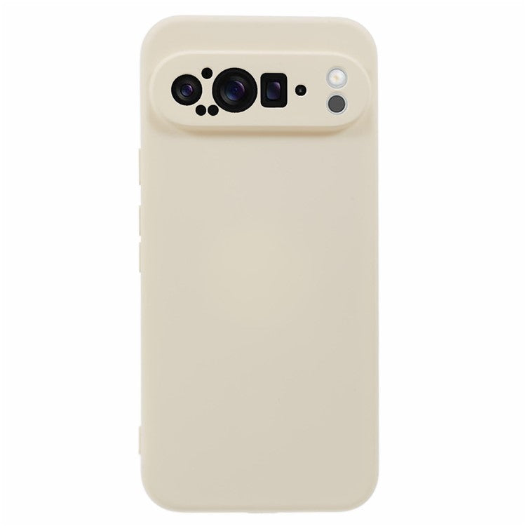 For Google Pixel 9 Pro Case TPU Back Soft Anti-Scratch Fiber Lining Phone Cover - White