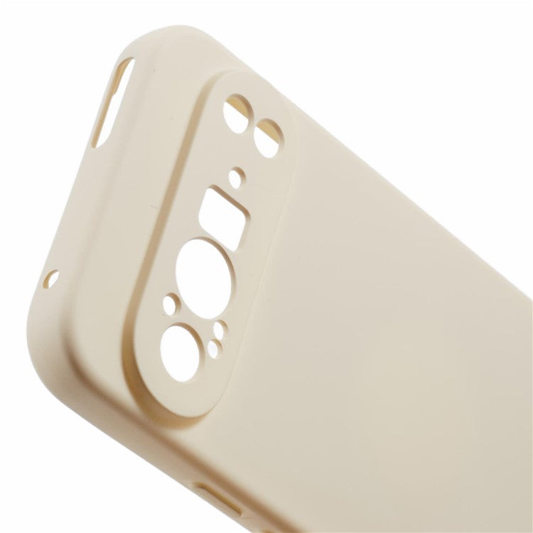 For Google Pixel 9 Pro Case TPU Back Soft Anti-Scratch Fiber Lining Phone Cover - White