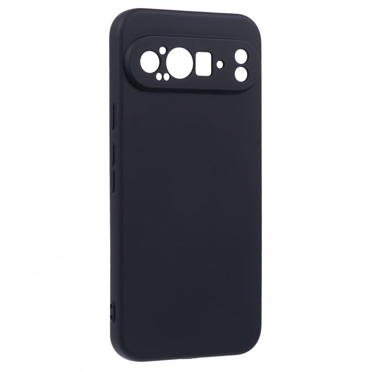 For Google Pixel 9 Pro Case TPU Back Soft Anti-Scratch Fiber Lining Phone Cover - Black