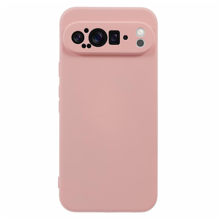 For Google Pixel 9 Pro Case TPU Back Soft Anti-Scratch Fiber Lining Phone Cover - Pink