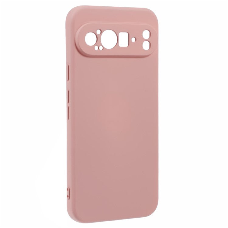 For Google Pixel 9 Pro Case TPU Back Soft Anti-Scratch Fiber Lining Phone Cover - Pink