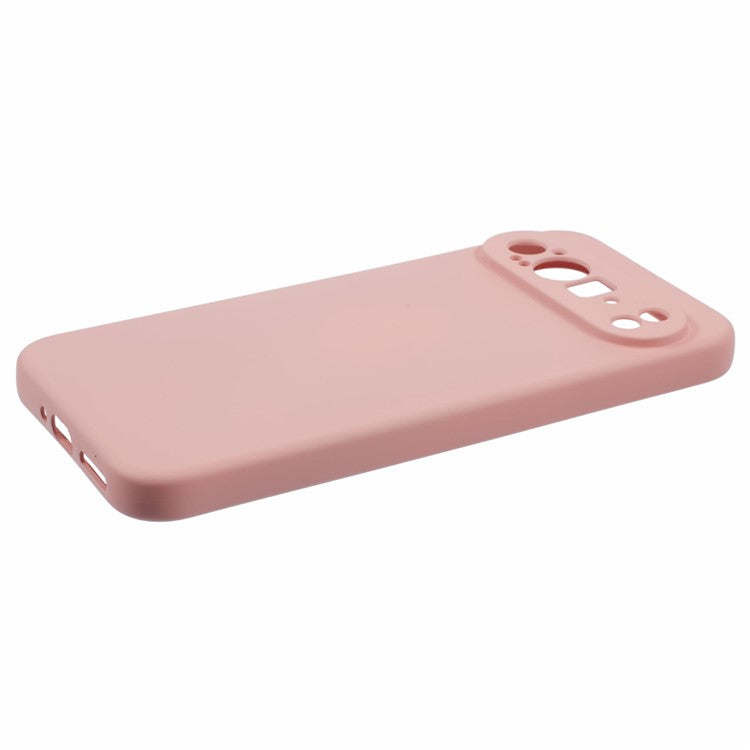 For Google Pixel 9 Pro Case TPU Back Soft Anti-Scratch Fiber Lining Phone Cover - Pink