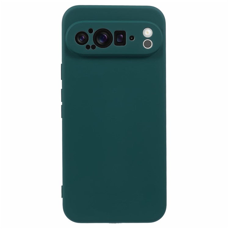 For Google Pixel 9 Pro Case TPU Back Soft Anti-Scratch Fiber Lining Phone Cover - Army Green