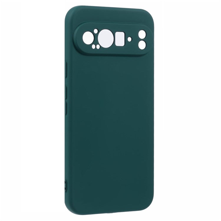 For Google Pixel 9 Pro Case TPU Back Soft Anti-Scratch Fiber Lining Phone Cover - Army Green