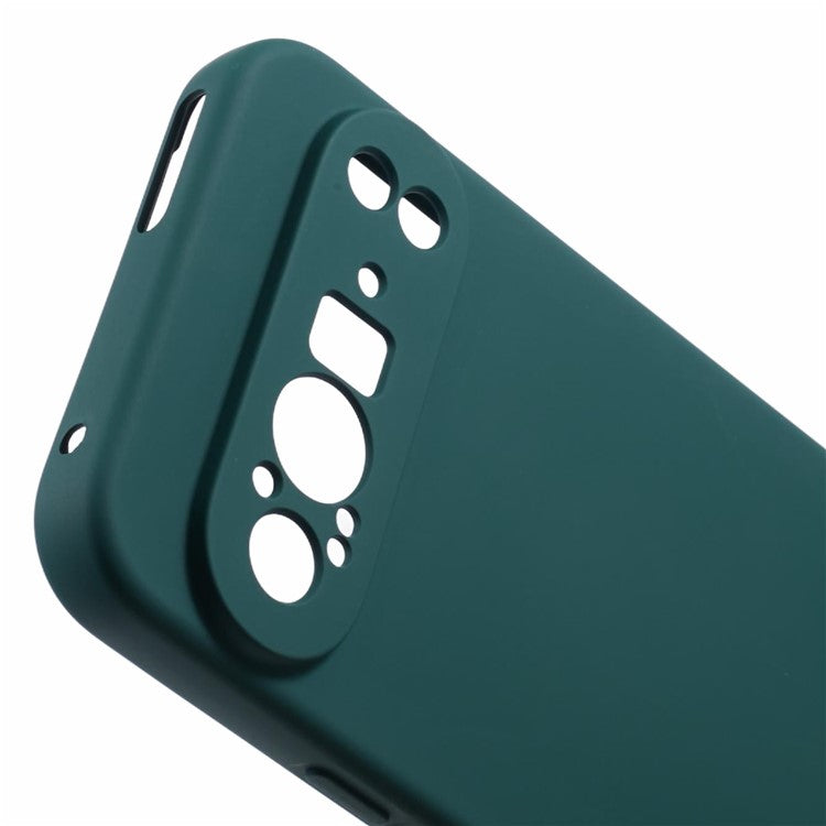 For Google Pixel 9 Pro Case TPU Back Soft Anti-Scratch Fiber Lining Phone Cover - Army Green