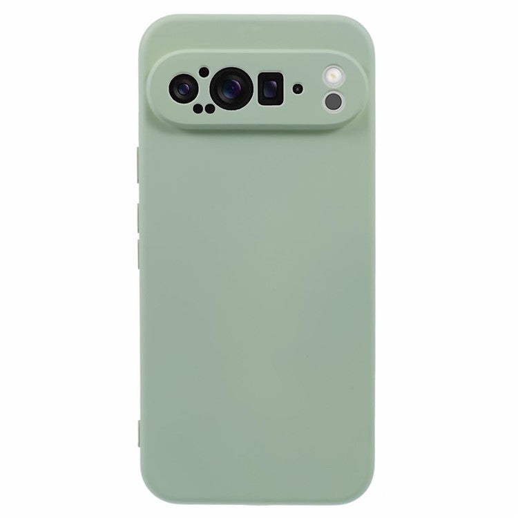 For Google Pixel 9 Pro Case TPU Back Soft Anti-Scratch Fiber Lining Phone Cover - Matcha Green