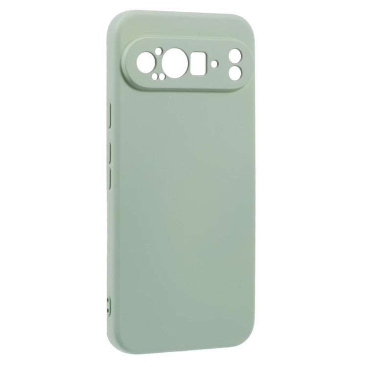 For Google Pixel 9 Pro Case TPU Back Soft Anti-Scratch Fiber Lining Phone Cover - Matcha Green