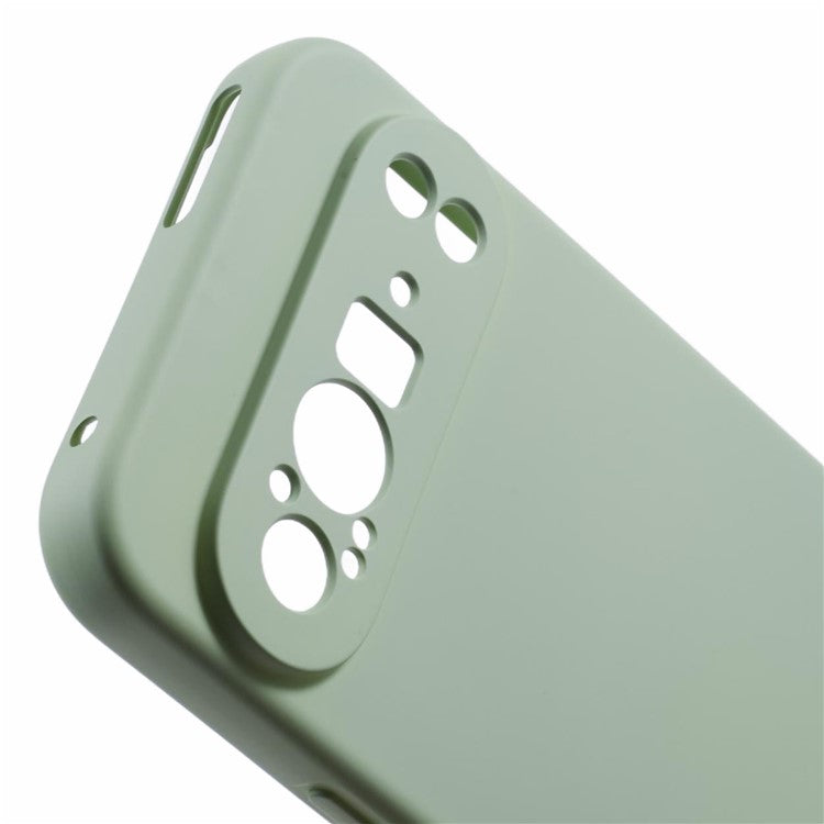 For Google Pixel 9 Pro Case TPU Back Soft Anti-Scratch Fiber Lining Phone Cover - Matcha Green