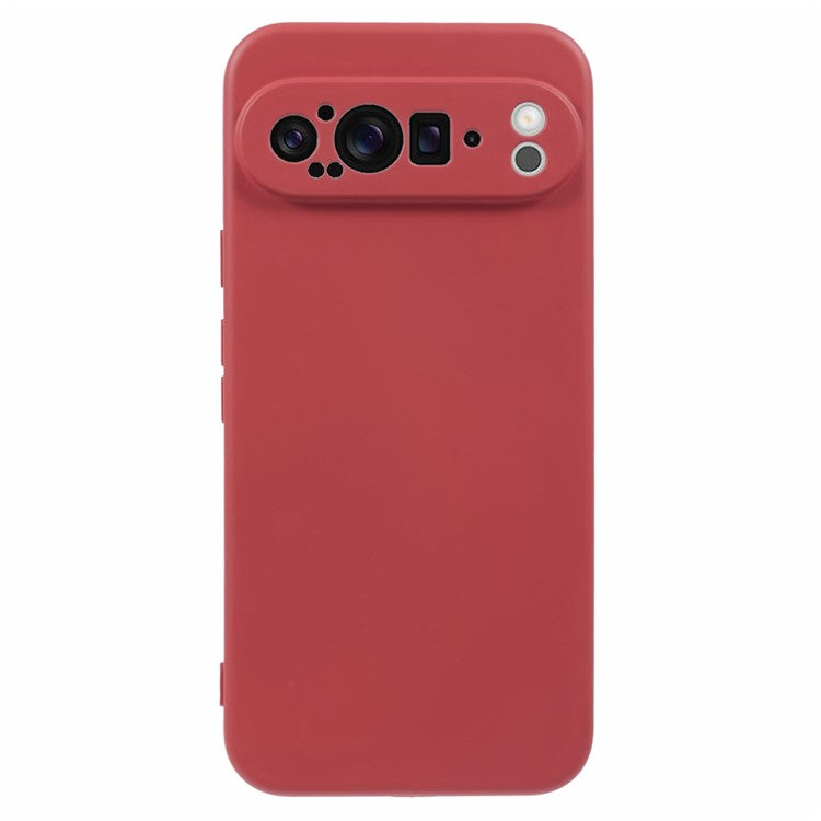 For Google Pixel 9 Pro Case TPU Back Soft Anti-Scratch Fiber Lining Phone Cover - Hawthorn Red