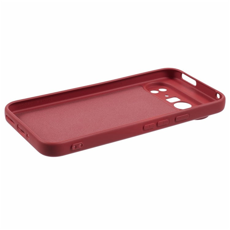 For Google Pixel 9 Pro Case TPU Back Soft Anti-Scratch Fiber Lining Phone Cover - Hawthorn Red