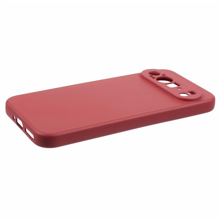 For Google Pixel 9 Pro Case TPU Back Soft Anti-Scratch Fiber Lining Phone Cover - Hawthorn Red