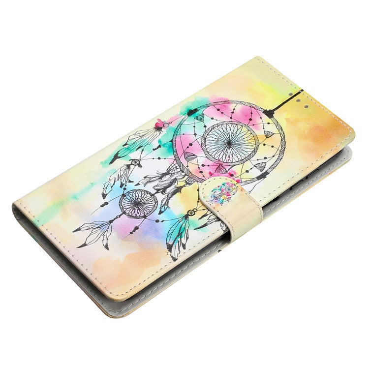 For Google Pixel 9 Pro XL Wallet Case PU Leather Pattern Printing Stand Phone Cover with Strap - Wind Chime