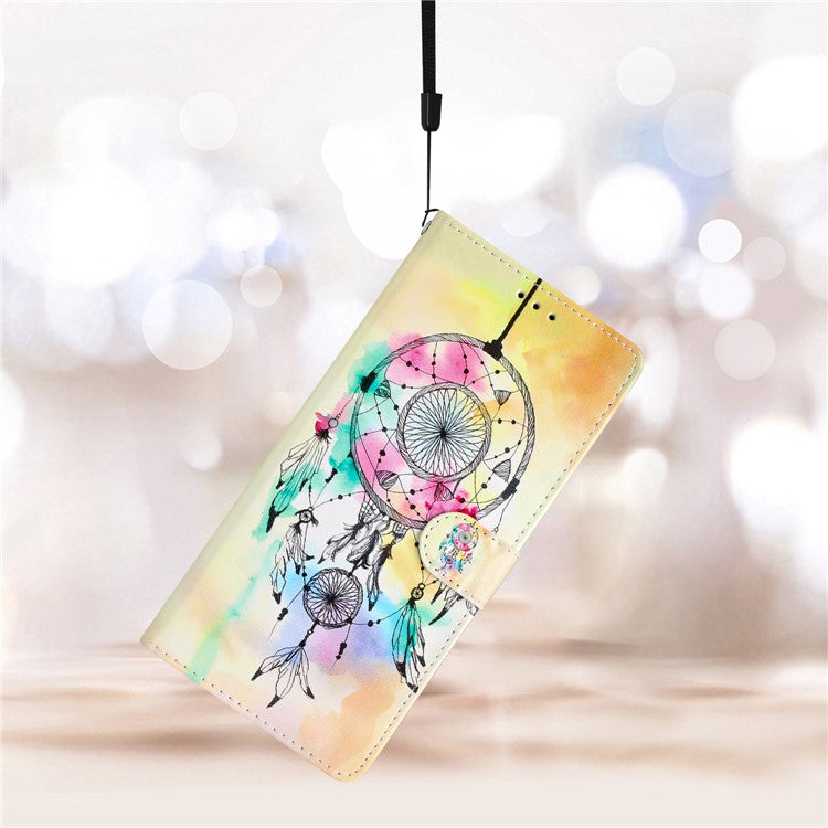 For Google Pixel 9 Pro XL Wallet Case PU Leather Pattern Printing Stand Phone Cover with Strap - Wind Chime