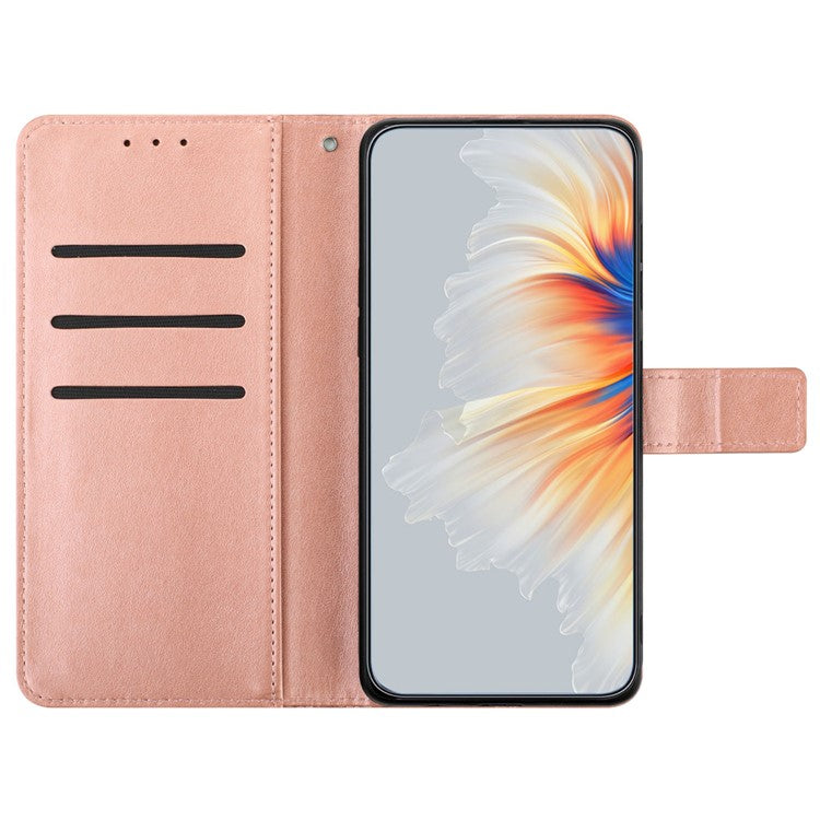 For Google Pixel 9 Pro XL Leather Case with Card Slots Mandala Pattern Phone Cover Stand - Rose Gold