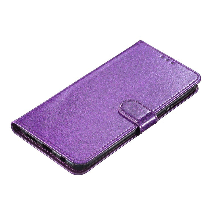 For Google Pixel 9 Pro XL Wallet Case Glitter Anti-Scratch Leather Phone Cover Stand - Purple