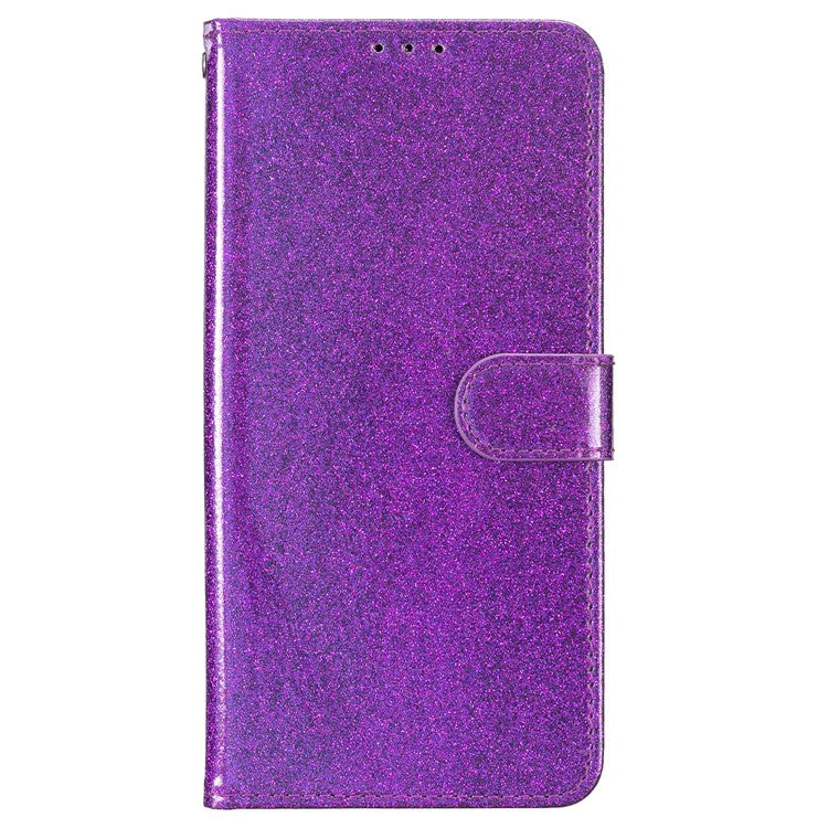 For Google Pixel 9 Pro XL Wallet Case Glitter Anti-Scratch Leather Phone Cover Stand - Purple