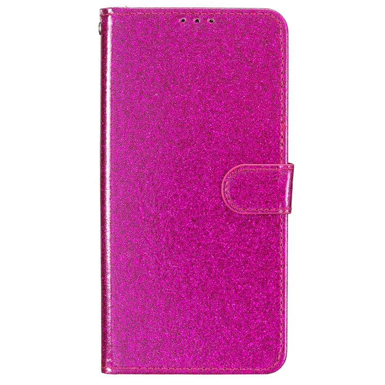 For Google Pixel 9 Pro XL Wallet Case Glitter Anti-Scratch Leather Phone Cover Stand - Rose