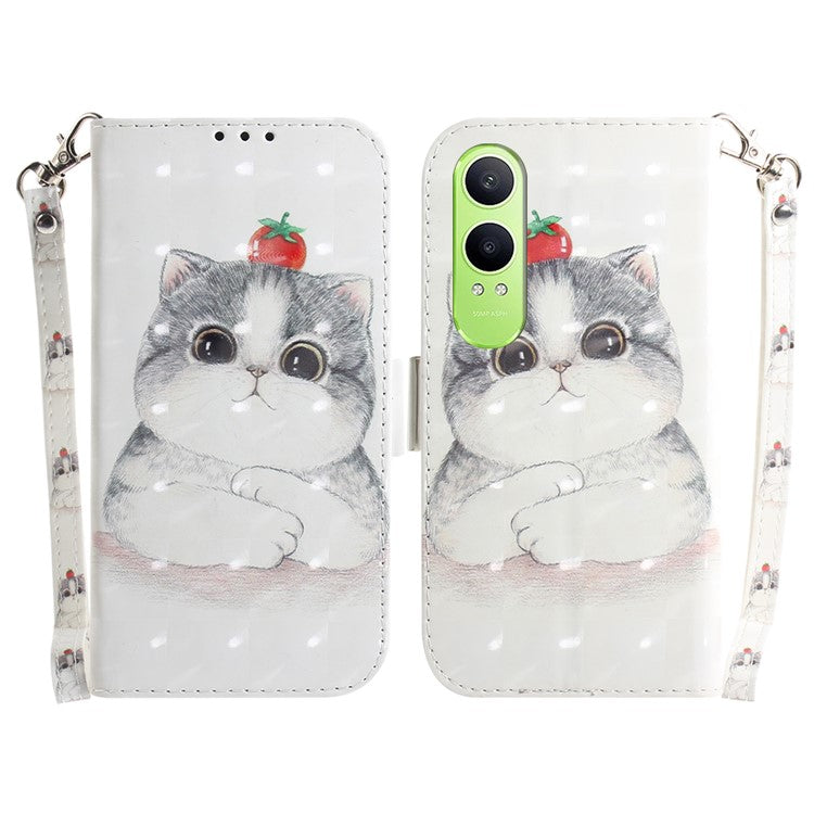 For OnePlus Nord CE4 Lite 5G Case Pattern Printing Leather Wallet Phone Cover - Cute Cat