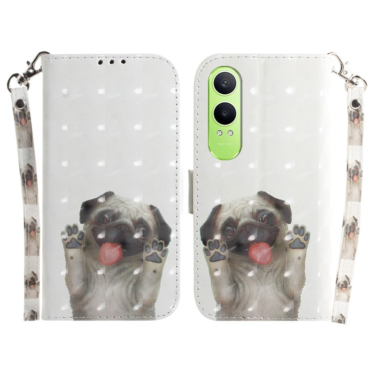 For OnePlus Nord CE4 Lite 5G Case Pattern Printing Leather Wallet Phone Cover - Pug