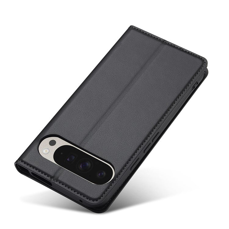 LC.IMEEKE L1 Series for Google Pixel 9 Pro XL Case PU Leather Wallet Stand Protective Phone Cover - Black