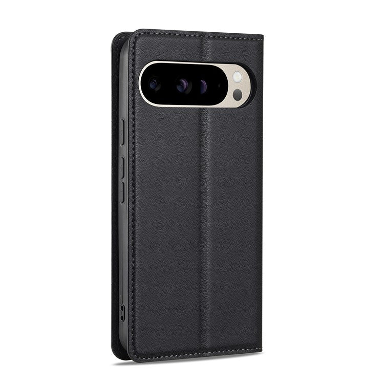 LC.IMEEKE L1 Series for Google Pixel 9 Pro XL Case PU Leather Wallet Stand Protective Phone Cover - Black