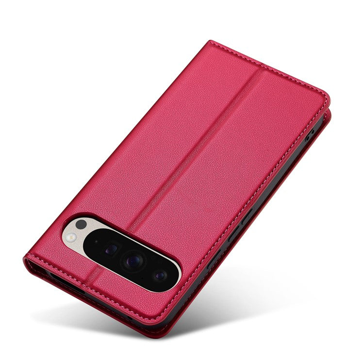 LC.IMEEKE L1 Series for Google Pixel 9 Pro XL Case PU Leather Wallet Stand Protective Phone Cover - Red