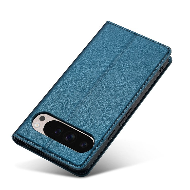 LC.IMEEKE L1 Series for Google Pixel 9 Pro XL Case PU Leather Wallet Stand Protective Phone Cover - Blue