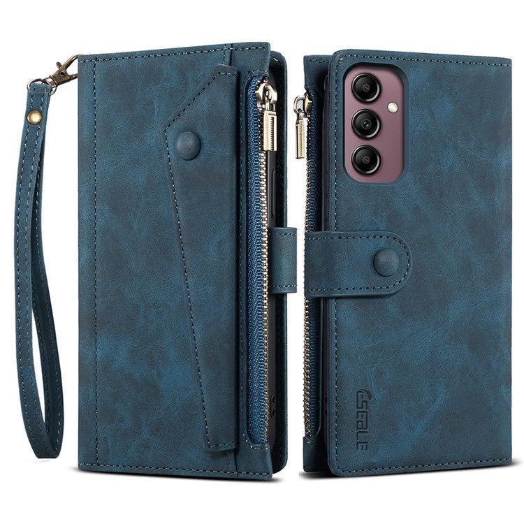 ESEBLE Star Series For Samsung Galaxy A16 5G Case Zipper Wallet Leather Stand Phone Cover - Blue