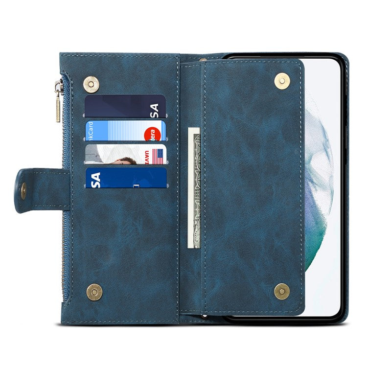 ESEBLE Star Series For Samsung Galaxy A16 5G Case Zipper Wallet Leather Stand Phone Cover - Blue