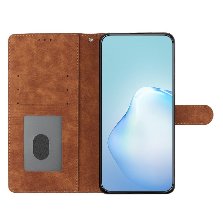 For Google Pixel 9 Pro XL Case with Card Clots Skin-Touch PU Leather Phone Cover Stand - Brown