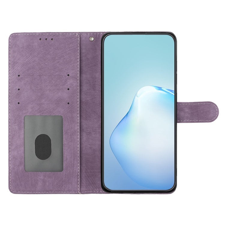 For Google Pixel 9 Pro XL Case with Card Clots Skin-Touch PU Leather Phone Cover Stand - Purple