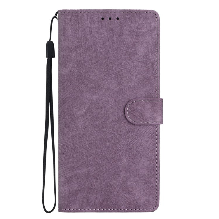 For Google Pixel 9 Pro XL Case with Card Clots Skin-Touch PU Leather Phone Cover Stand - Purple