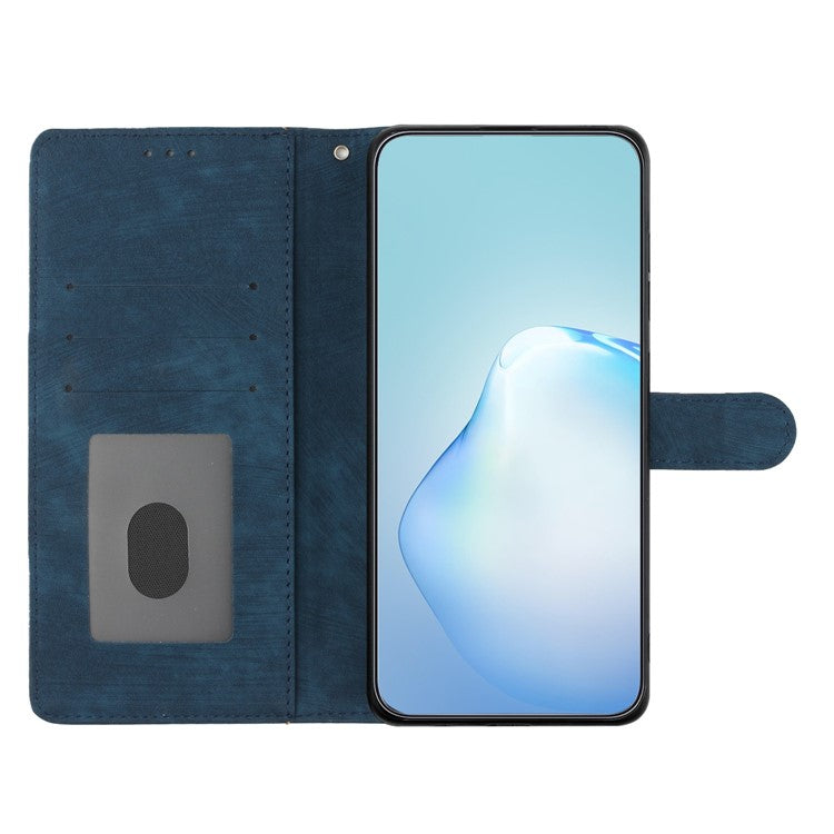 For Google Pixel 9 Pro XL Case with Card Clots Skin-Touch PU Leather Phone Cover Stand - Blue